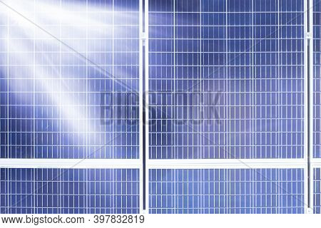 Solar Panel, Photovoltaic, Alternative Electricity Source - Concept Of Sustainable Resources - Green