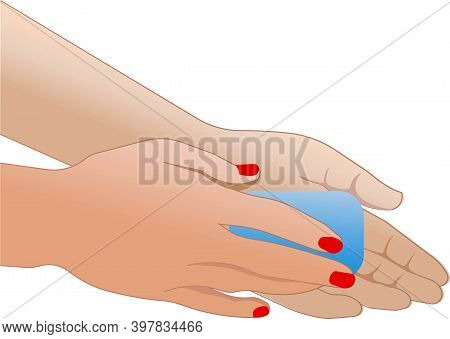 Soap In Human Hands. Icon On A White Background.