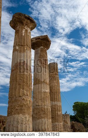 Valley Of The Temples At Agrigento Sicily, Italy Europe