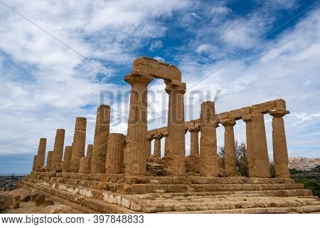 Valley Of The Temples At Agrigento Sicily, Italy Europe