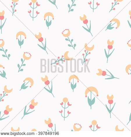 Creative Imaginary Seamless Pattern In Vector Botanical Design