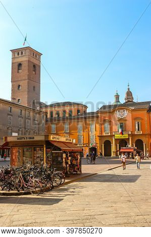 Reggio Emilia, Italy - Circa September 2018. Beautiful Architecture Of Reggio Emilia City Center.