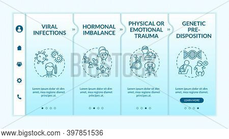Myalgic Encephalomyelitis Causes Onboarding Vector Template. Viral Infections. Physical And Emotiona