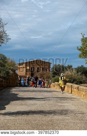 Valley Of The Temples At Agrigento Sicily, Italy Europe