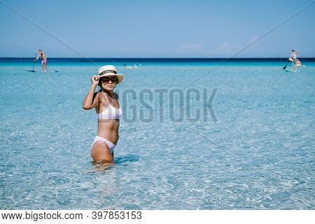 San Vito Lo Capo Sicily, San Vito Lo Capo Beach And Monte Monaco In Background, North-western Sicily