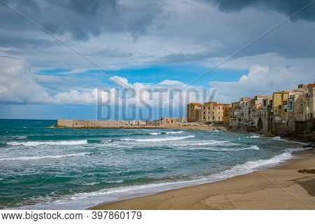 Cefalu, Medieval Village Of Sicily Island, Province Of Palermo, Italy. Europe