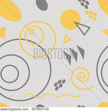 Seamless Pattern With Geometric Shapes For Fashion Prints, Fabrics, Wrapping Festive Paper. Vector I