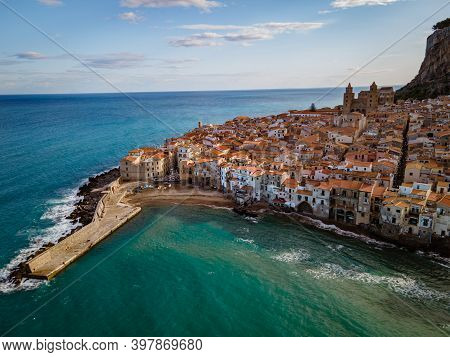 Cefalu, Medieval Village Of Sicily Island, Province Of Palermo, Italy. Europe