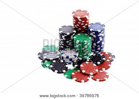 bunte Pokerchips