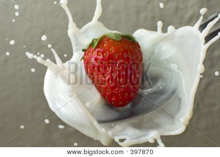 Strawberry On Milk