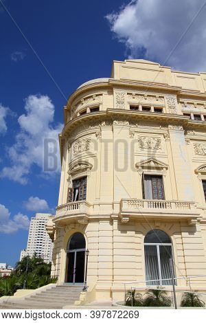 Havana Tourist Attraction In Cuba. Amadeo Roldan Theater In Vedado District. Cuban Culture.