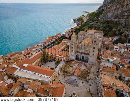 Cefalu, Medieval Village Of Sicily Island, Province Of Palermo, Italy. Europe