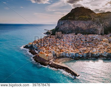 Cefalu, Medieval Village Of Sicily Island, Province Of Palermo, Italy. Europe