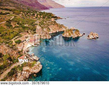 Scopello Beach In Sicily Italy Europe During Summer