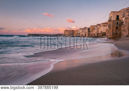 Cefalu, Medieval Village Of Sicily Island, Province Of Palermo, Italy. Europe