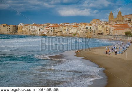 Cefalu, Medieval Village Of Sicily Island, Province Of Palermo, Italy. Europe