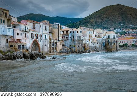 Cefalu, Medieval Village Of Sicily Island, Province Of Palermo, Italy. Europe