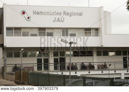 Jau / Sao Paulo / Brazil - 02 21 2020: Full Frame Of The Entrance Of 