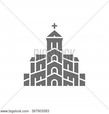 Vector Georgian Orthodox Church, Tbilisi Grey Icon.