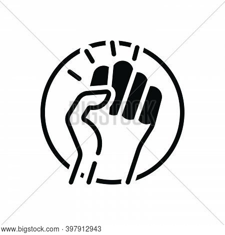 Black Solid Icon For Revolution Putsch Protest Human Power Rebellion Punch Socialism Struggle Extrem