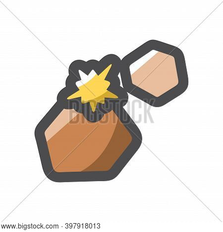 Carving Fire Stone On Stone Vector Icon Cartoon Illustration