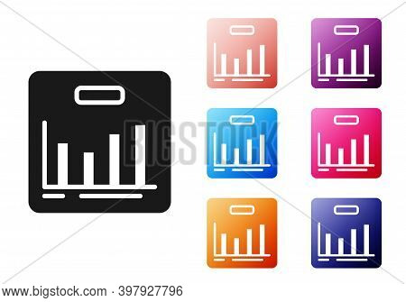 Black Pie Chart Infographic Icon Isolated On White Background. Diagram Chart Sign. Set Icons Colorfu
