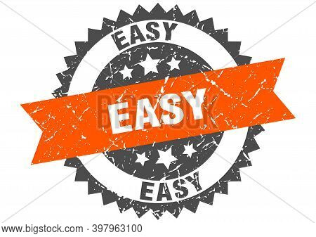 Easy Grunge Stamp With Orange Band. Easy