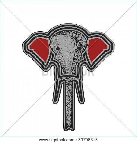 Grunge Elefant Hand gezeichnet