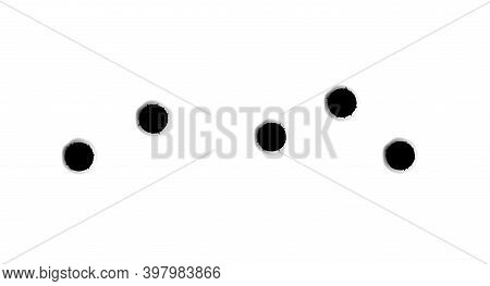 Bullet Hole Drip Mark Shoot. Shot Impact Gun, Bullet Hole Hunshot Vector Stain On Transparent.