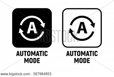 Vector Automatic Mode Smartphone Icon. Auto Mode Sign Switch Pictogram