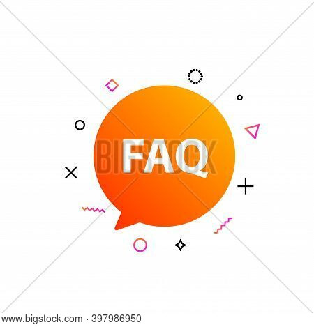 Faq Help Flat Design Icon. Query Frequently Question Speech Vector Information Symbol