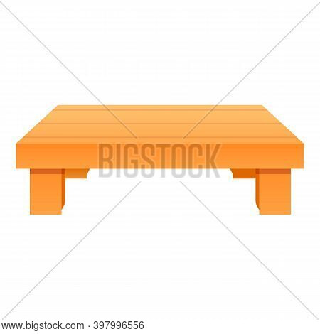 Low Wood Table Icon. Cartoon Of Low Wood Table Vector Icon For Web Design Isolated On White Backgrou