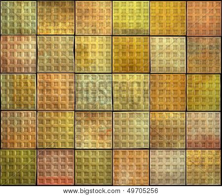Abstract Backdrop Tile Grunge Pattern In Orange,yellow And Pink