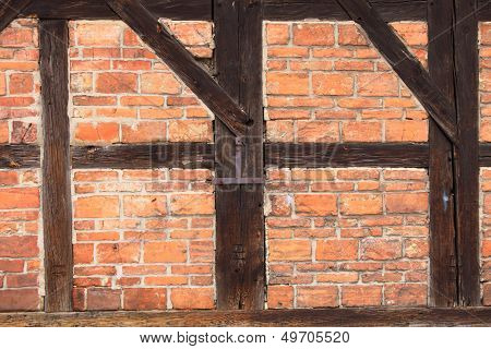 Background Of Beams And Bricks Exterior Building