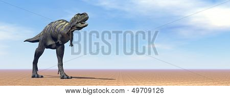 Aucasaurus dinosaur in the desert - 3D render