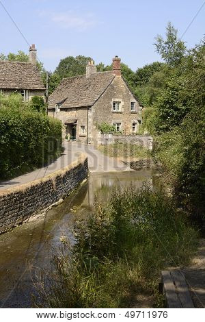 Ford Through River At Lacock. Wiltshire. UK
