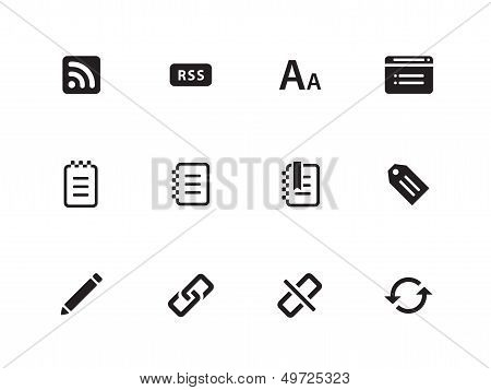 Blogger icons on white background