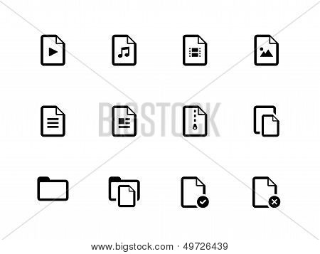 Set of Files icons on white background.