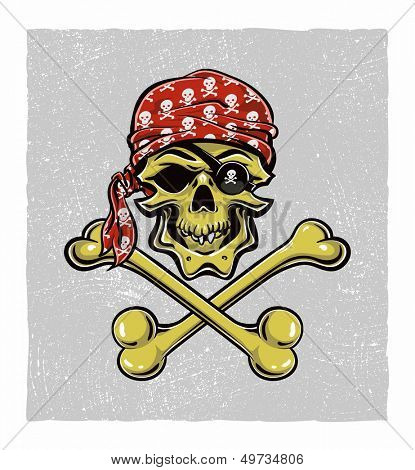 Skallywag Pirate Skull. Vector eps8