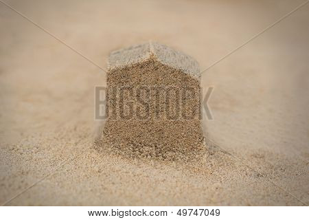 House(home) Structure Made In Beach Sand - Concept Photo.