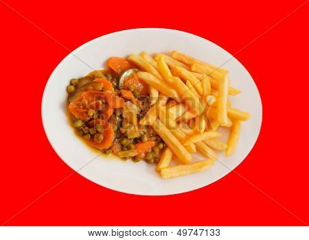 Vegetables with french fried