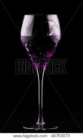 Wine Glass With Magenta Potion