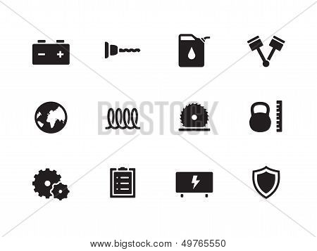Tools icons on white background.