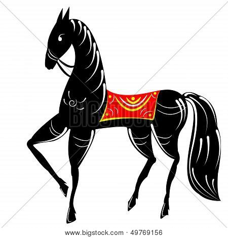 Folk Russian Painting Horse