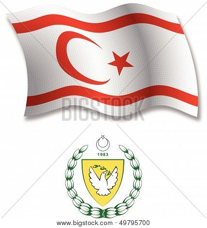 Turkish Republic Of Northern Cyprus Textured Wavy Flag Vector