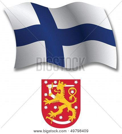 Finland Textured Wavy Flag Vector