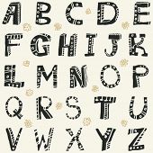 childlike doodle ABC