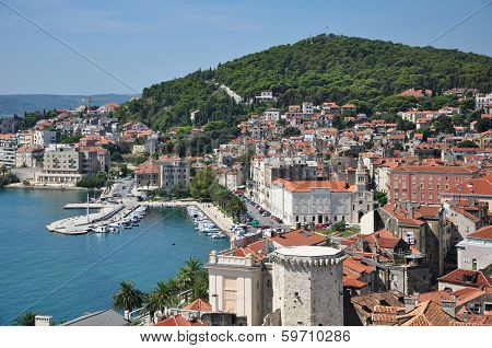 Adriatic Town View With Harbor