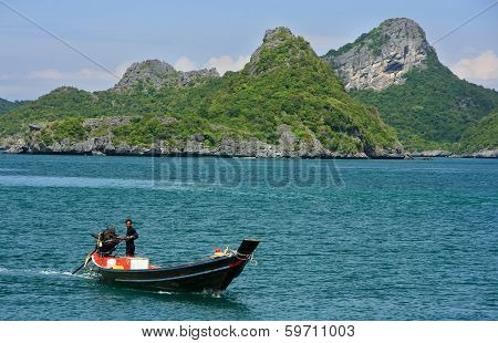 Longtail Boat At Ang Thong National Marine Park, Thailand