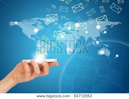 Hand holding a smartphone